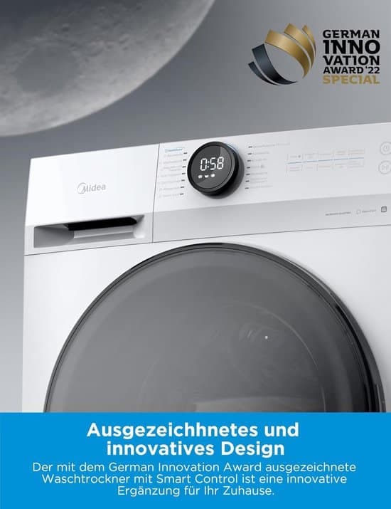 Midea MF200D86WB-14DAS wasdroger, 8/6kg wassen/drogen- Duits display