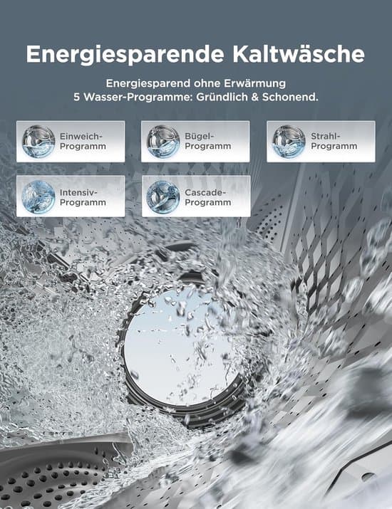Midea MFV3EW80BA10 Wasmachine, 8 kg, energie-efficiëntieklasse A-10%, 1400 omw/min, Duits Display