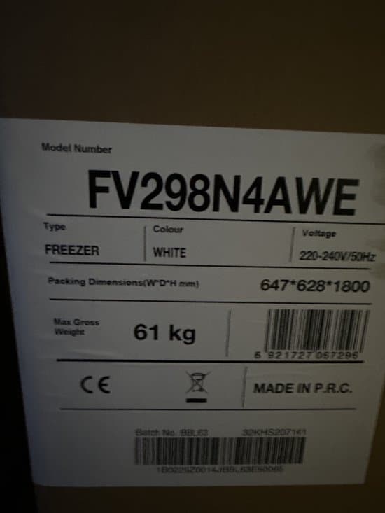 Hisense FV191N4AW2 vrieskast Nofrost 155 liter