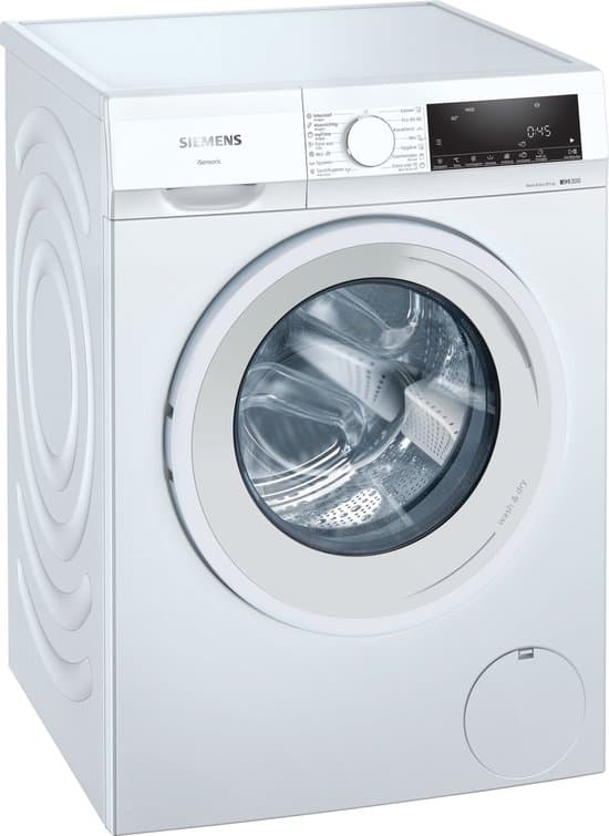 Siemens WN34A100NL – iQ300 – Was-droogcombinatie – iQ300 – 8/5 kg – 1400 rpm – Wash&Dry 45/60: snel en efficiënt wassen en drogen in slechts 45 of 60 minuten – autoDry: zacht, gecontroleerd en energiezuinig drogen –