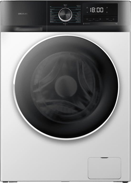 Cecotec 02468 wasmachine Voorlader 9 kg 1400 RPM Wit Duits display