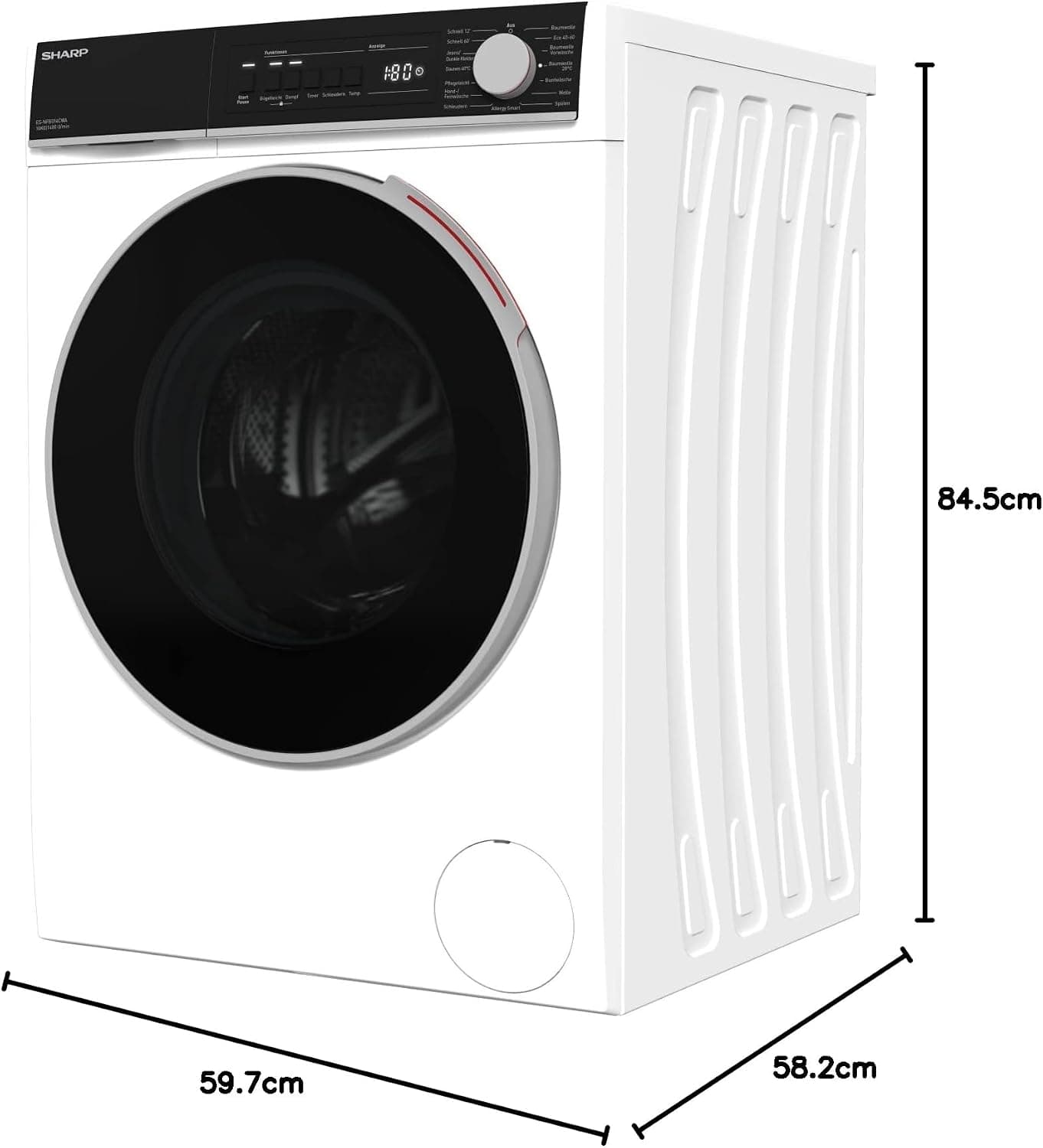 Sharp Wasmachine ES-WNFB014CWDA-CH – 10 kg – Energielabel A