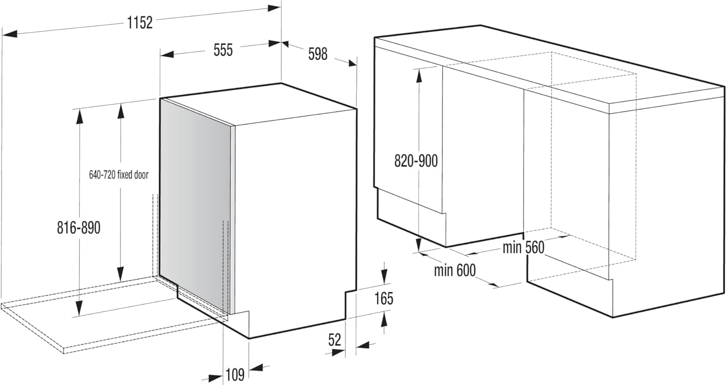 Gorenje GI643D91X Semi-ingebouwd 16 couverts
