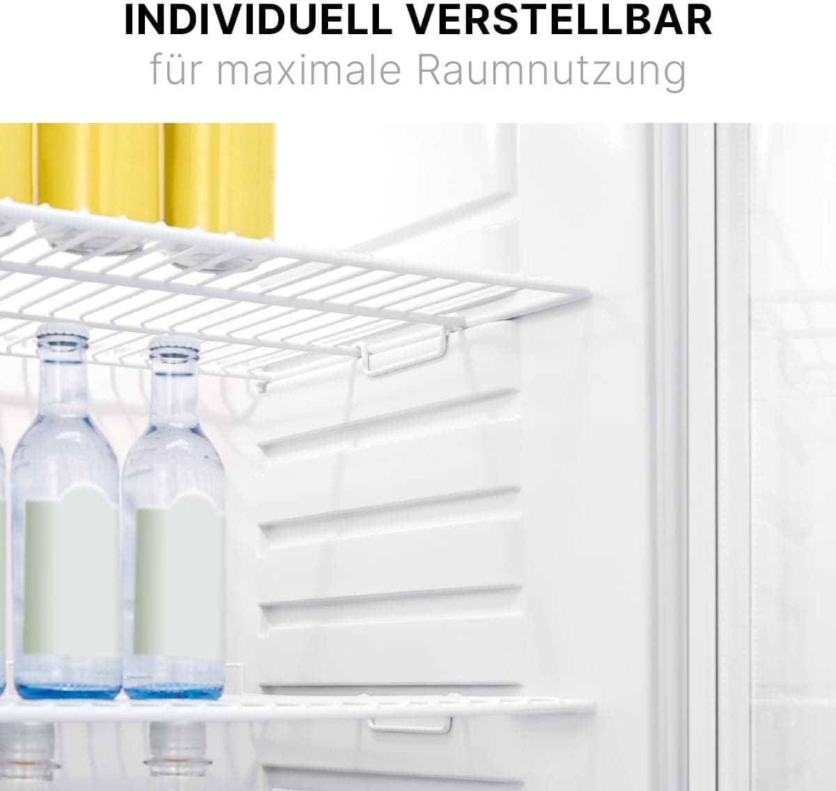 Bomann® KSG 7289 Koelkast met glazen deur, koelkast met 245 liter inhoud en 5 roosterplanken, wit