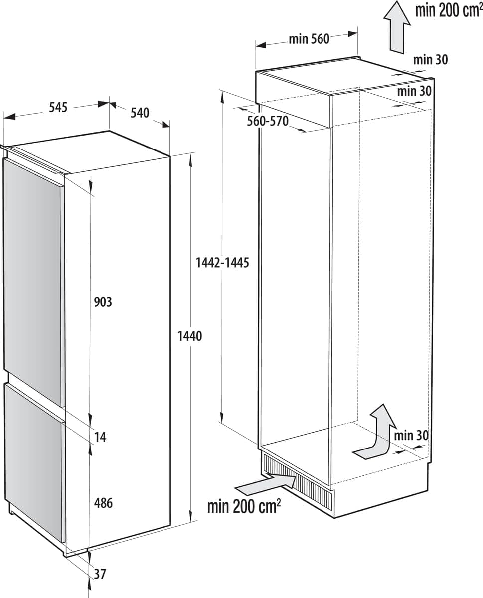 Gorenje RKI514D22 Ingebouwd 208 l Wit