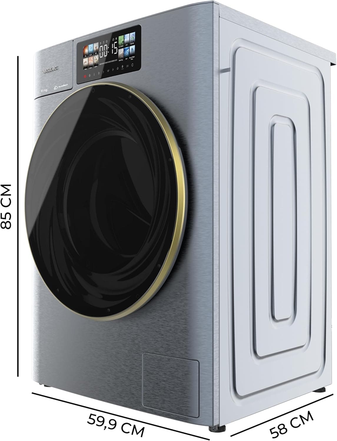 Cecotec Bolero Was-droogcombinatie 10-6kg Voorlader Wasdroger 106950 Duits display