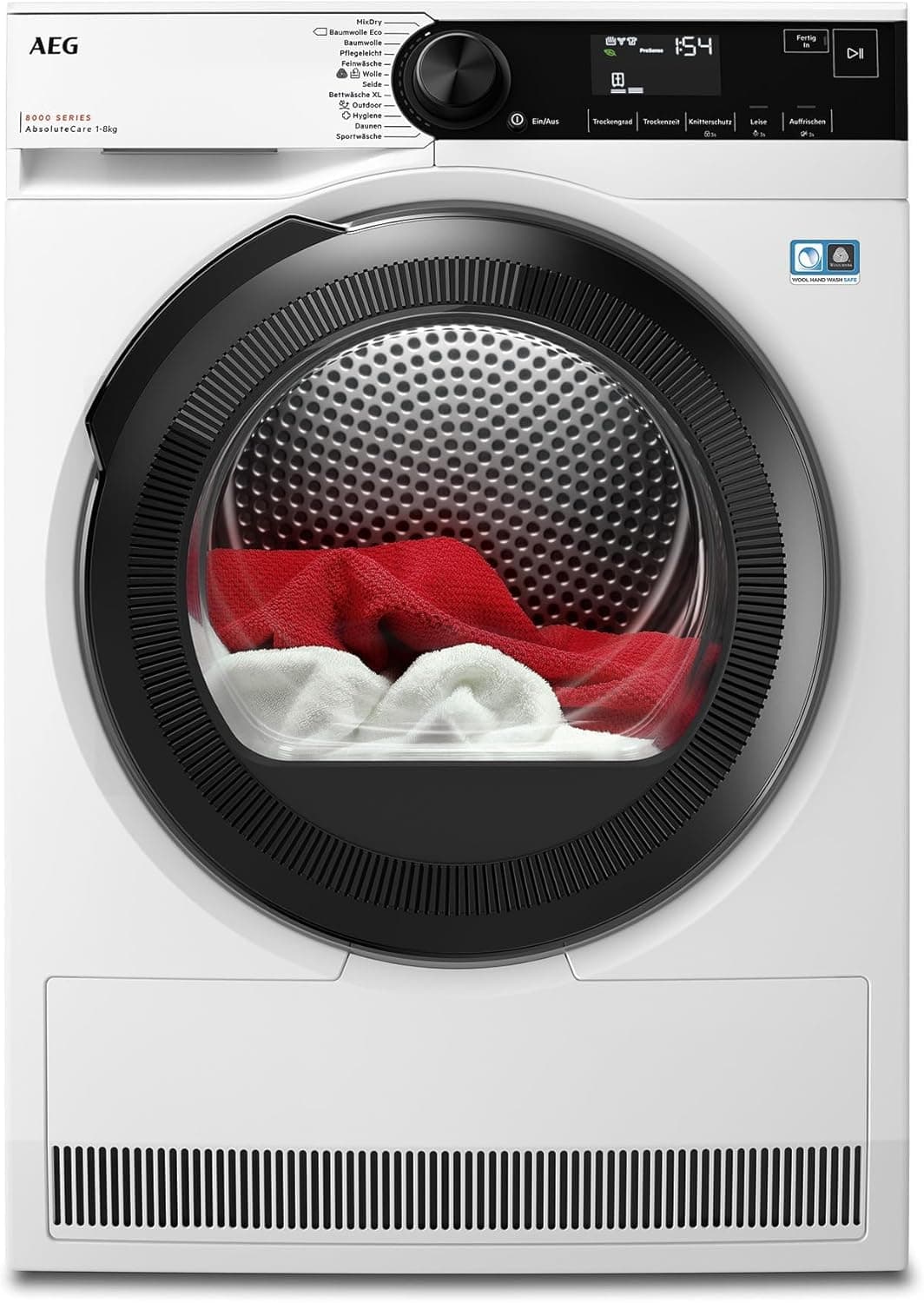 AEG TR8AMZ68 Warmtepompdroger 8 kg, serie 8000 AbsoluteCare – wol- en zijdedroging, C, Duits display