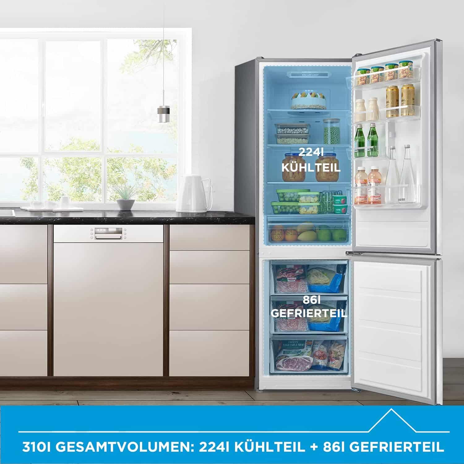 Midea MDRB424FGE02OA koel-vriescombinatie Vrijstaand 310 l Roestvrijstaal