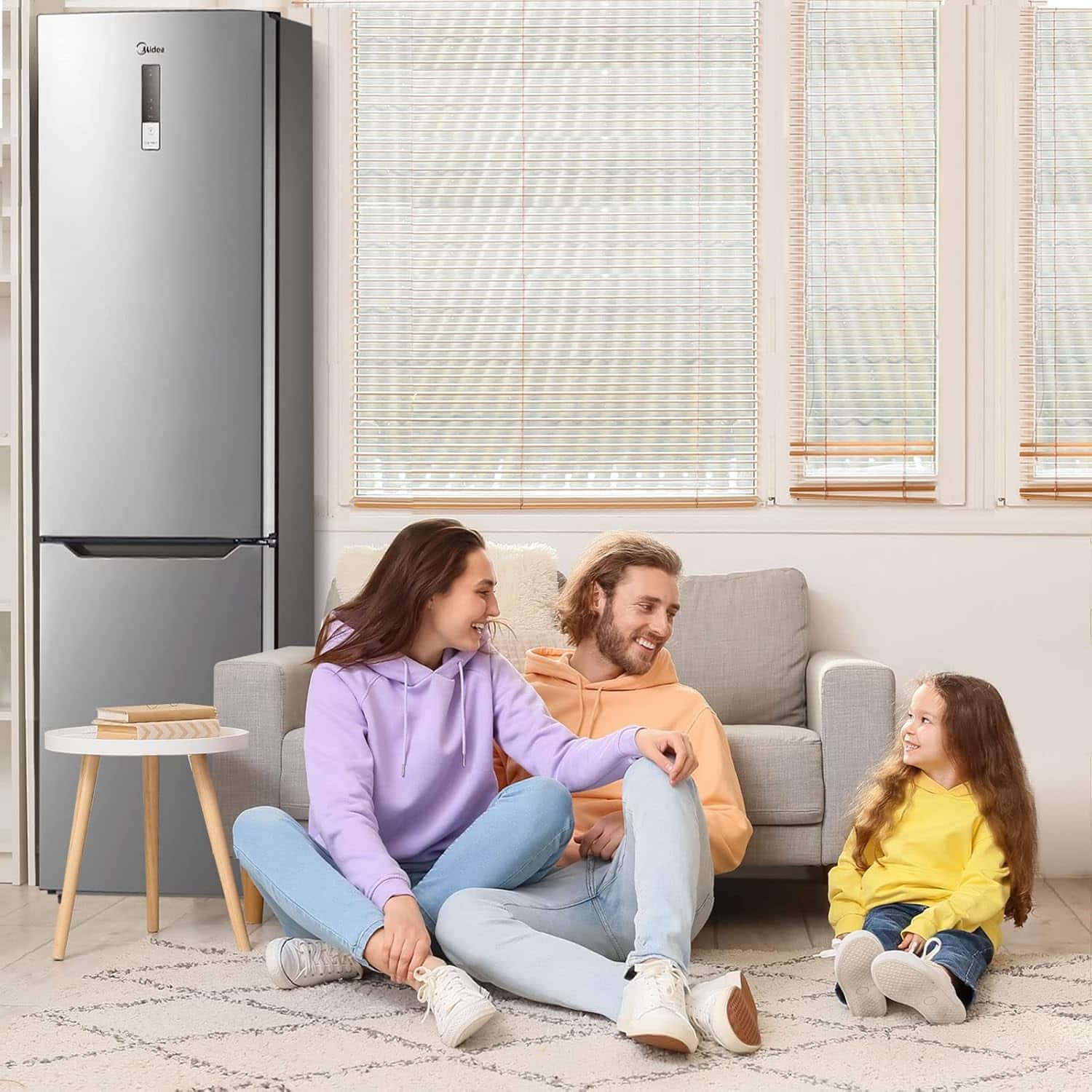 Midea MDRB424FGE02OA koel-vriescombinatie Vrijstaand 310 l Roestvrijstaal