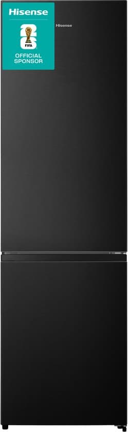 Hisense RB440N4AFC – Koelvriescombinatie vrijstaand – Zwart – 336 liter inhoud – Rechtsdraaiend (omkeerbaar) – Energielabel C – Stil: 35 dB(A) – NoFrost – Nulgradenzone en flessenrek – 201cm hoog – 238L koelen, 98L vriezen