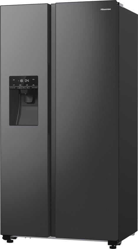 Hisense RS5P535NTFE – Amerikaanse koelkast – No-Frost – 178 cm hoog – 566 liter – Energielabel E – Invriesvermogen 12 kg/24u – Geluidsniveau 39 dB – LED Display – SuperCool – FastFreeze – Deuralarm – Interverter Compressor