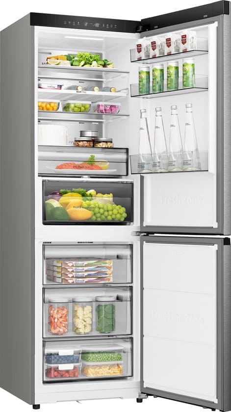 Hisense RB3K330SAIC – Vrijstaande koel-vriescombinatie – 185 cm hoog – 330 liter – Energielabel C – Geluidsniveau 35 dB – LED Display – SuperCool – FastFreeze – Deuralarm – Kinderslot – Interverter Compressor – ConnectLife