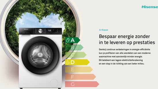 Hisense 3S Serie WF3S9043BW3/BLX – Wasmachine met Energielabel A -30% – 9kg – 72dB (A) – Steam Wash -1400 toeren – Power Wash 49′ – ConnectLife – Inhoud Trommel 60 Liter