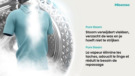 Hisense WD3S9043BB3 – Was-droogcombinatie – Energieklasse A (-30%) – 9 kg wassen / 6 kg drogen – 1400 toeren – Connectlife WiFi – Stoomfunctie – LED display – Inverter motor – Zwart