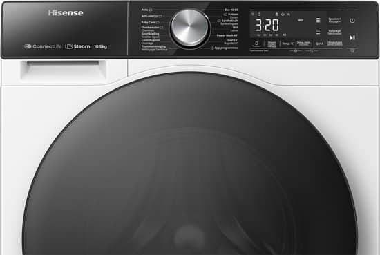 Hisense Wasmachine WF5S1043BW – 10.5kg – A-Klasse – StoomFunctie – ConnectLife – 72dB (A) – Audiosignaal – Koud wassen 15 °C