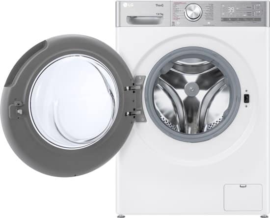 LG F4DR9537S2W was‑droogcombinatie 13 kg met AI DD voor slimme stofverzorging – TurboWash 39 voor sneller wassen – EzDispense automatische dosering – hygiënisch wassen met stoom en ThinQ slimme bediening. Energieklasse A‑20%