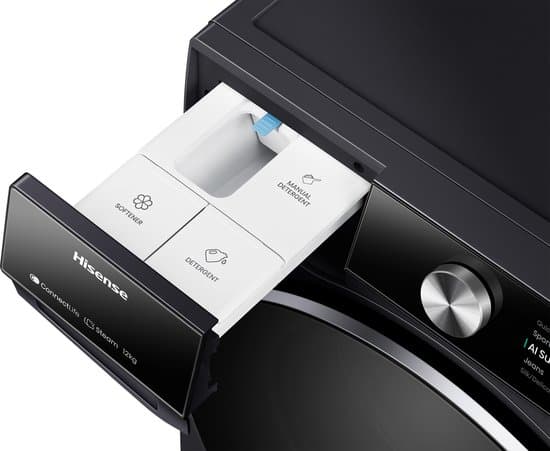 Hisense 7S Serie WF7S1247BB – Wasmachine met Energielabel A -20% – 12kg – TFT display – Auto dosing – 70dB (A) – Steam Wash -1400 toeren – Power Wash 49′ – Connectlife