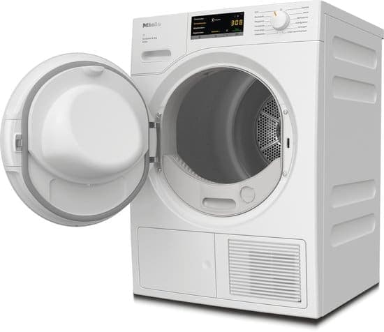 Miele TWA520WP, Vrijstaand, Voorbelading, Warmtepomp, Wit, Draaiknop, Touch, Links