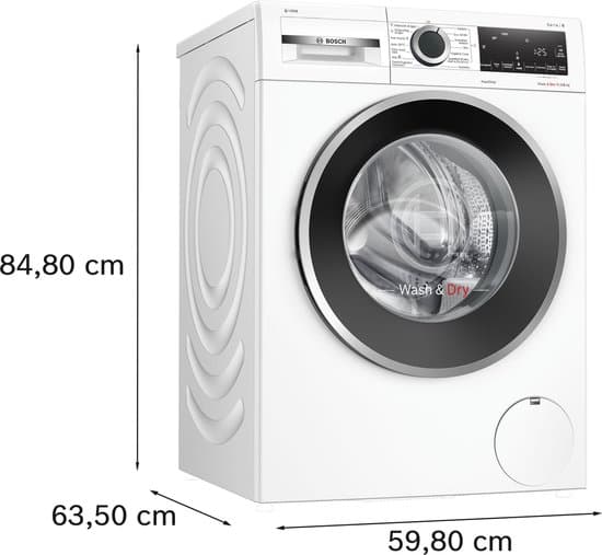 Bosch WNG254A7NL – Serie 6 – Was-droogcombinatie – Wassen en drogen in 1 keer – Extra stil – 10.5/6 kg – 1400 rpm – Automatisch doseren – Met stoom