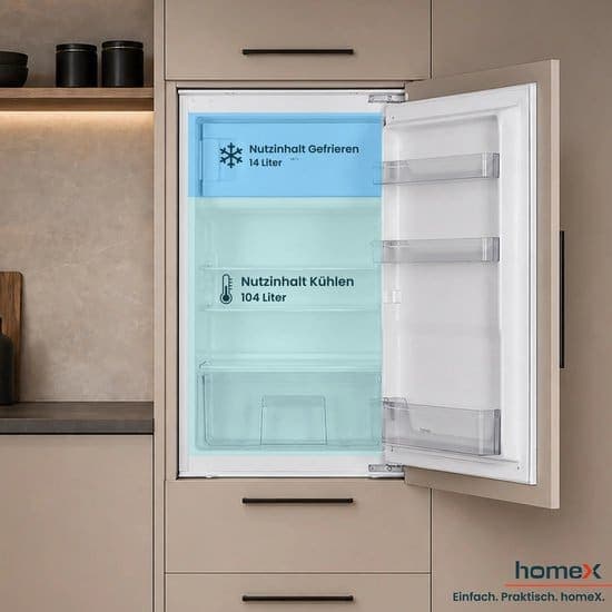 HOMEX CFB1181E Inbouwkoelkast (E, 89,0 cm hoog, wit)