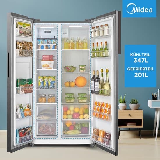 Midea MERS530FGE02 Amerikaanse Koelkast RVS – 548 Liter