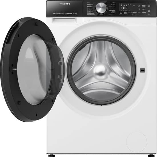 Hisense Wasmachine WF5S1043BW – 10.5kg – A-Klasse – StoomFunctie – ConnectLife – 72dB (A) – Audiosignaal – Koud wassen 15 °C