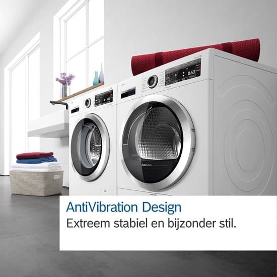 Bosch WQG233DLNL Serie 6 – Warmtepompdroger – Wasdroger – Extra stil- 8 kg – Auto Dry: droogt automatisch tot de exacte droogtegraad die je wilt – Easy Clean Filter: efficiënt drogen met eenvoudig onderhoud