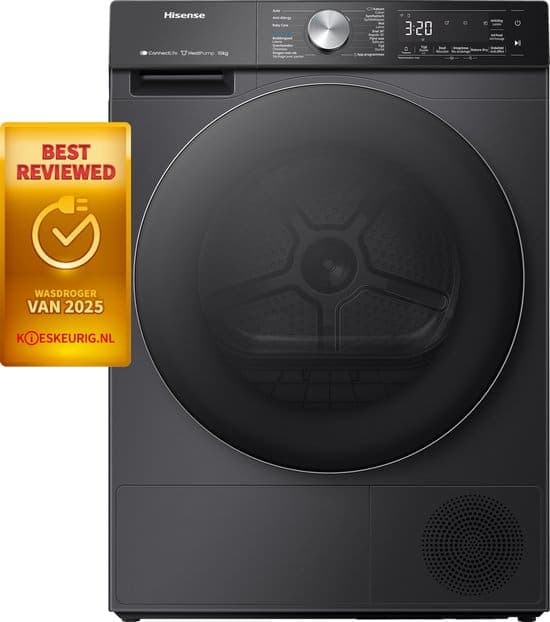 Hisense 5S Serie DH5S102BB – Wasdroger met Energielabel C – Warmtepompdroger – 10kg – ConnectLife – Basket Dry