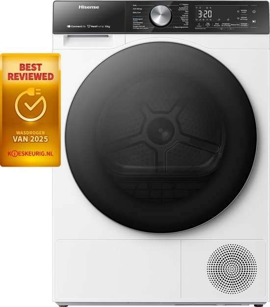 Hisense 5S Serie DH5S102BW – Wasdroger met Energielabel C – Warmtepompdroger – 10kg – ConnectLife – Basket Dry
