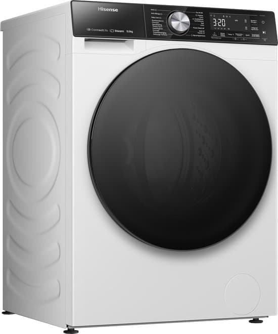 Hisense Wasmachine WF5S1043BW – 10.5kg – A-Klasse – StoomFunctie – ConnectLife – 72dB (A) – Audiosignaal – Koud wassen 15 °C