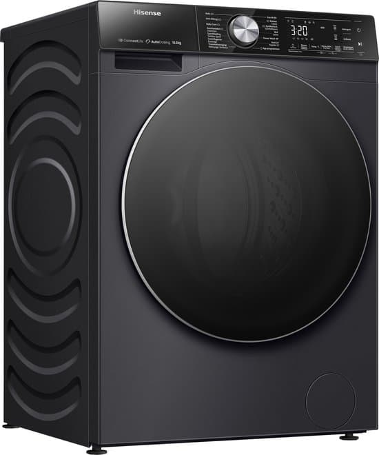 Hisense 5S Serie WF5S1045BB – Wasmachine met Energielabel A – 10,5kg – Auto dosing – 72dB (A) – Steam Wash -1400 toeren – Power Wash 49′ – Connectlife