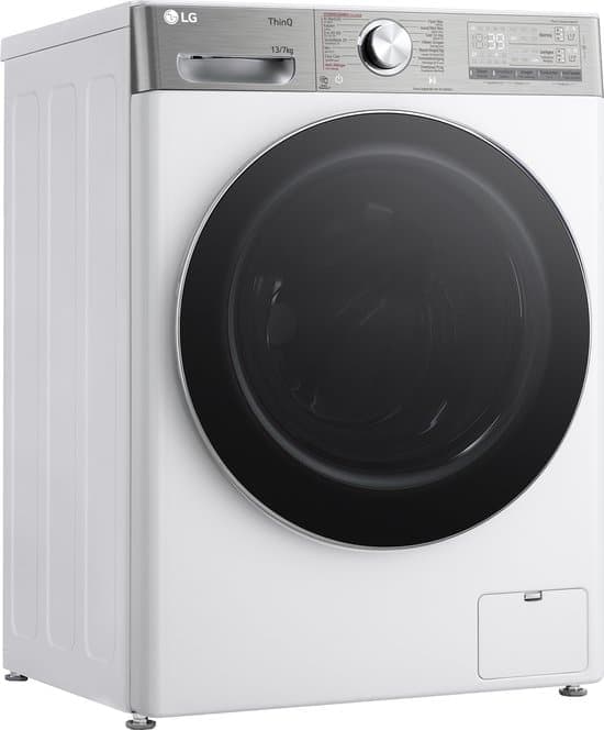 LG F4DR9537S2W was‑droogcombinatie 13 kg met AI DD voor slimme stofverzorging – TurboWash 39 voor sneller wassen – EzDispense automatische dosering – hygiënisch wassen met stoom en ThinQ slimme bediening. Energieklasse A‑20%