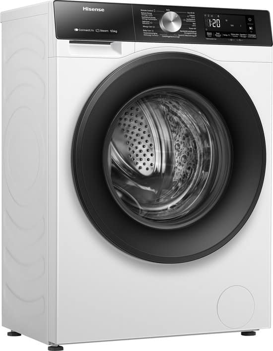 Hisense WD3S9043BW3 – Was-droogcombinatie – Energieklasse A (-30%) – 9 kg wassen / 6 kg drogen – 1400 toeren – Connectlife WiFi – Stoomfunctie – LED display – Inverter motor – Wit