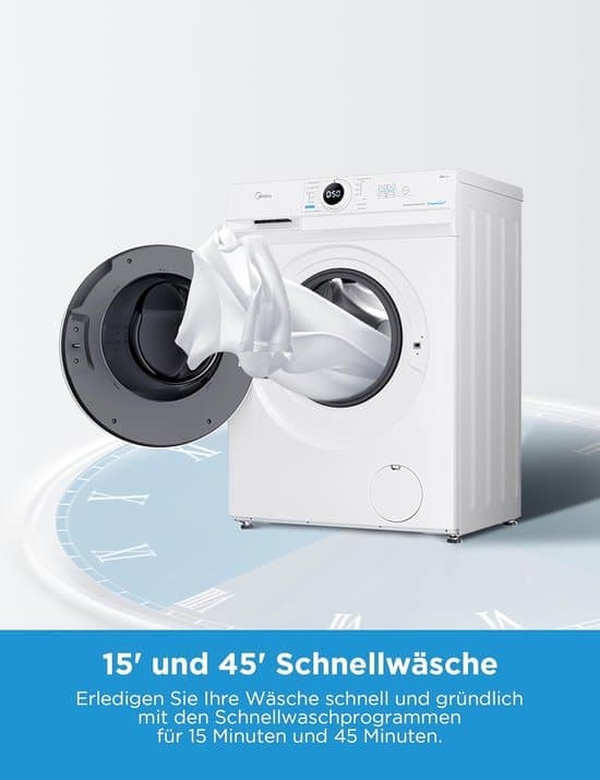 Midea MF10EW80BA10 Wasmachine, 8 kg, 1400 rpm – Duits Display