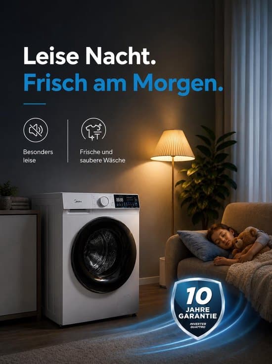 Midea Wasmachine 8 kg EEK A‑30% BLDC inverter motor wit MFV5EW80WBA30 Duits display