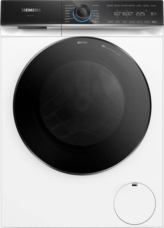 Siemens WG56B20BNL – iQ700 – Wasmachine met stoom – 10 kg – 1600 rpm – 30% zuiniger dan energielabel A – Added Steam-optie zorgt voor 40% minder kreukels – speedPack XL: programma’s versnellen – – Home Connect