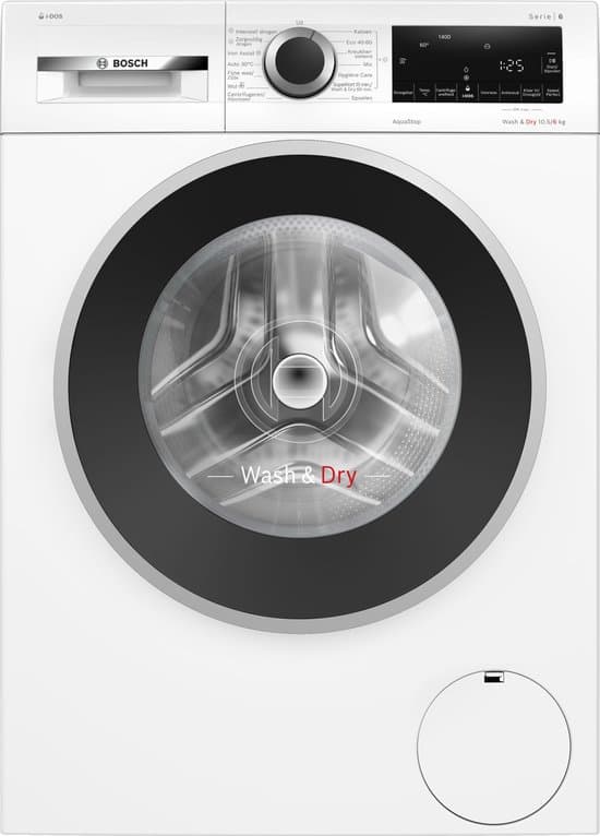 Bosch WNG254A7NL – Serie 6 – Was-droogcombinatie – Wassen en drogen in 1 keer – Extra stil – 10.5/6 kg – 1400 rpm – Automatisch doseren – Met stoom