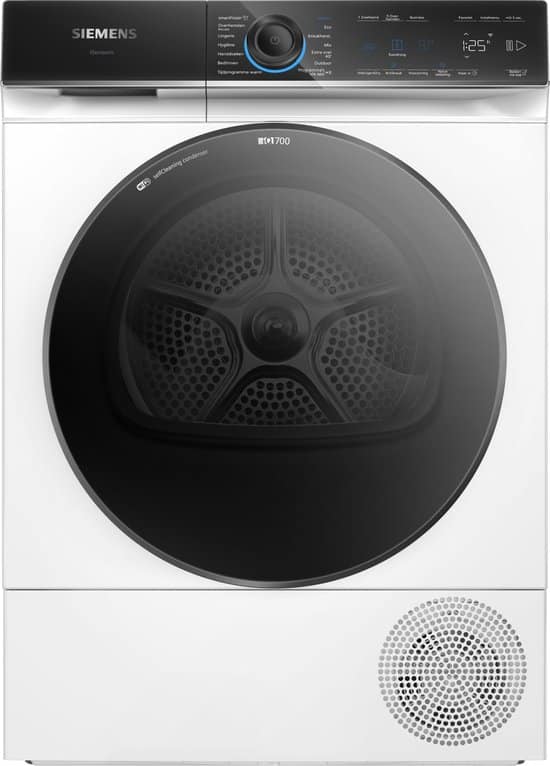 Siemens WQ46B6CSNL – iQ700 – Wasdroger – Warmtepompdroger – 9 kg – Wit – Zelfreinigende condensor blijvend energiezuinig – Zeer stil – Home connect – Energielabel B