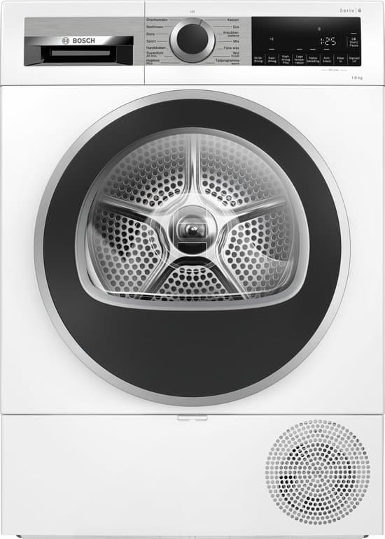 Bosch WQG233DLNL Serie 6 – Warmtepompdroger – Wasdroger – Extra stil- 8 kg – Auto Dry: droogt automatisch tot de exacte droogtegraad die je wilt – Easy Clean Filter: efficiënt drogen met eenvoudig onderhoud