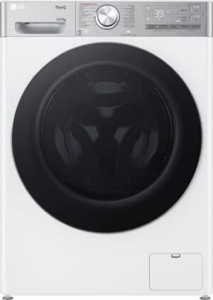LG F4DR9537S2W was‑droogcombinatie 13 kg met AI DD voor slimme stofverzorging - TurboWash 39 voor sneller wassen - EzDispense automatische dosering - hygiënisch wassen met stoom en ThinQ slimme bediening. Energieklasse A‑20%