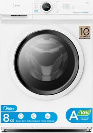 Midea MF10EW80BA10 Wasmachine, 8 kg, 1400 rpm - Duits Display