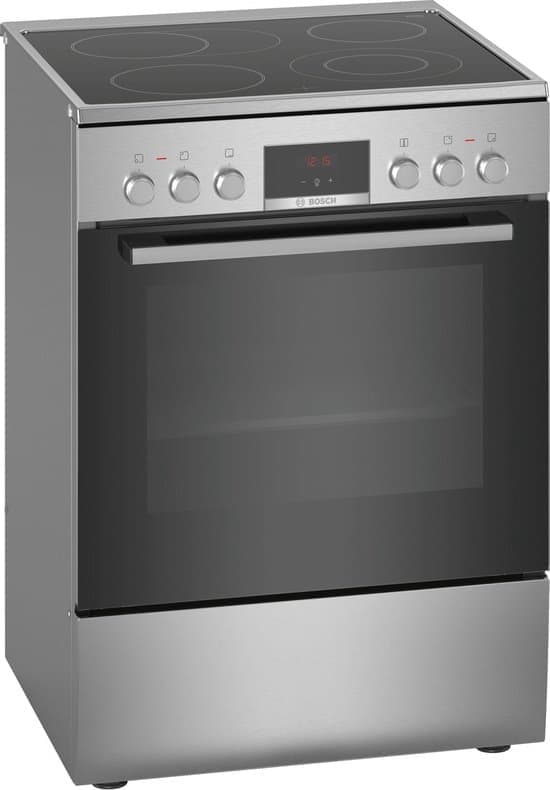 Bosch HKR39C250 – Serie 4 – Fornuis – Vrijstaande Elektrisch fornuis – 3D Hetelucht: gelijkmatige luchtverdeling – RVS
