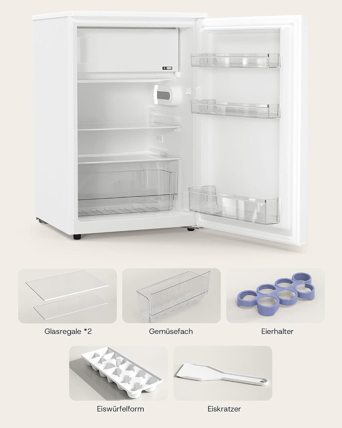 Upstreman 115L koelkast met vriesvak H 85 x B 55 cm CR115-wit [Energieklasse D]