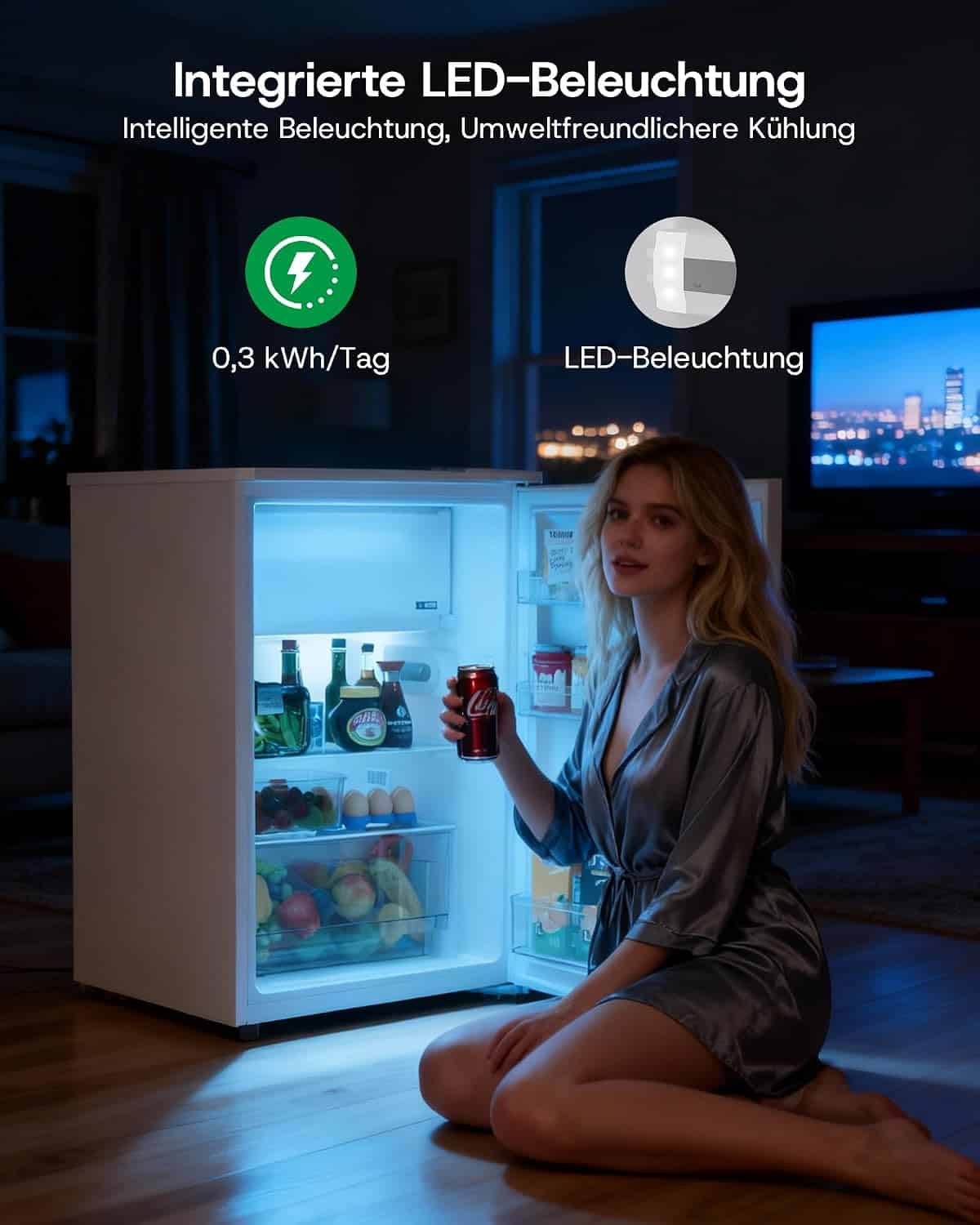Upstreman 115L koelkast met vriesvak H 85 x B 55 cm CR115-wit [Energieklasse D]