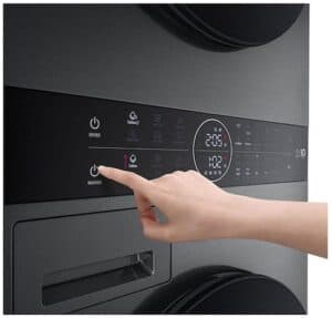 LG WT1210BBF, Vrijstaand, Voorbelading, Condensatie, Zwart, Touch, Links