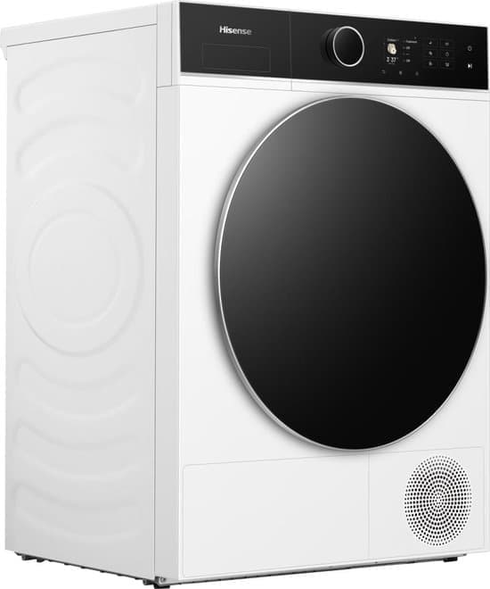 Hisense DH5I804BWCD Wasdroger – Wit – 8kg – C-klasse – ConnectLife – iCare – iDry – Trommelverlichting – RVS – NightDry – Smart Link – Omkeerbare deur