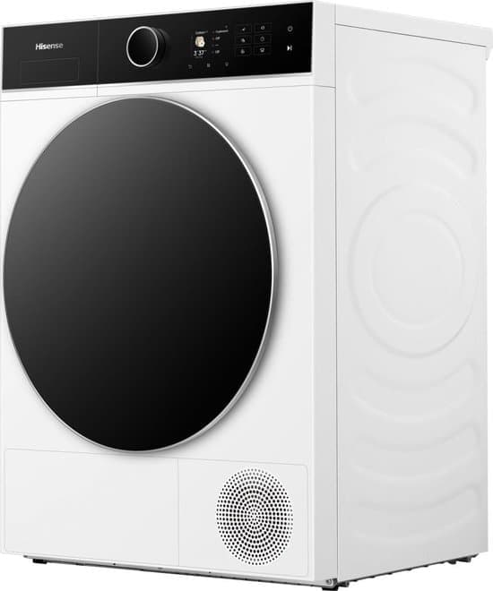 Hisense DH5I804BWCD Wasdroger – Wit – 8kg – C-klasse – ConnectLife – iCare – iDry – Trommelverlichting – RVS – NightDry – Smart Link – Omkeerbare deur