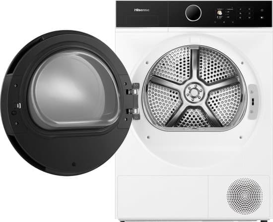 Hisense DH5I804BWCD Wasdroger – Wit – 8kg – C-klasse – ConnectLife – iCare – iDry – Trommelverlichting – RVS – NightDry – Smart Link – Omkeerbare deur