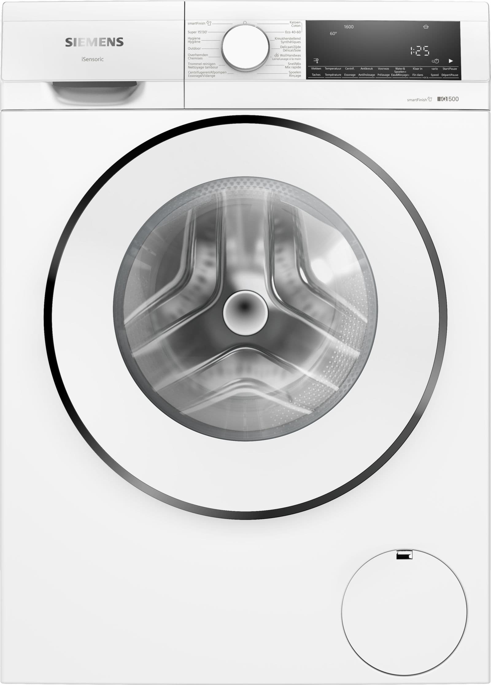 Siemens WG46G2Z0FG – iQ500 – Wasmachine met stoom – 9 kg – 1600 rpm – Energielabel A – smartFinish: vermindert kreukels tot 50% – speedPack L: verkort wasprogramma’s met varioSpeedNL/FR disp