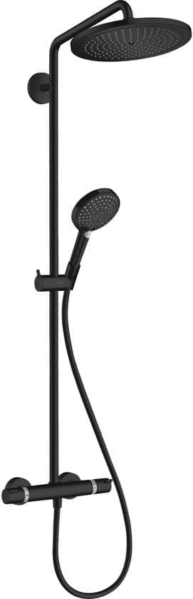 hansgrohe Croma S - Showerpipe - EcoSmart waterbesparend - Raindance Select - 280mm - 1 straalfunctie - Brushed Bronze - Met thermostaat en handdouche